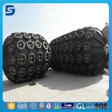 Pneumatic Rubber Used Yokohama Fenders With Tyre-Chain Net